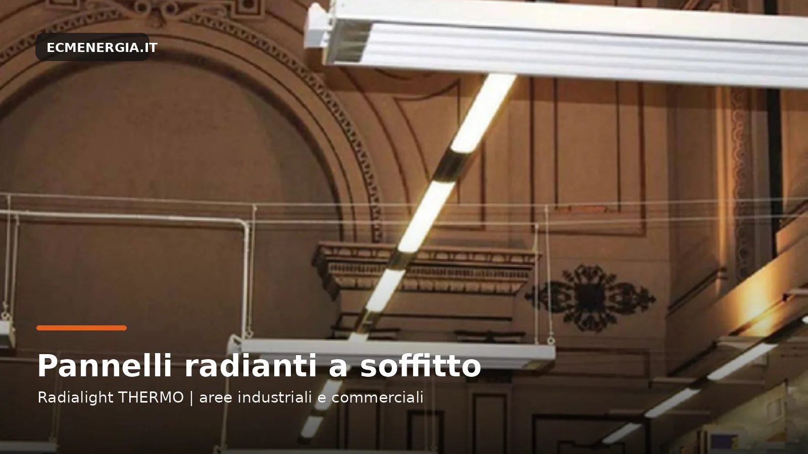 Pannelli radianti elettrici a soffitto Radialight THERMO in ambiente commerciale