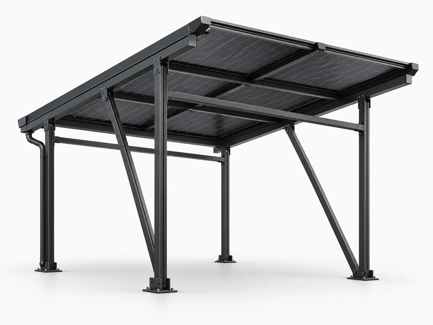 Struttura in acciaio per carport e pensilina fotovoltaica fino a 25 mq