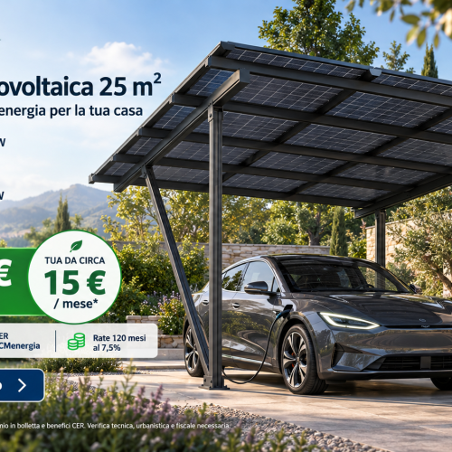Pensilina fotovoltaica senza permessi